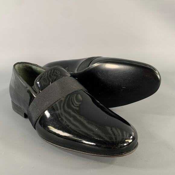 LANVIN Size 6 Black Patent Leather Slip On Loafers main image 8